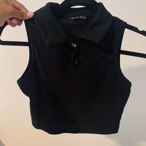 Crop top collard shirt